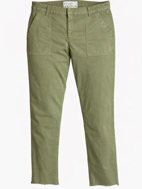 Frank & Eileen Blackrock Utility Pants Army Green Cropped Sz 10